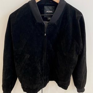 Black Suede Bomber Jacket